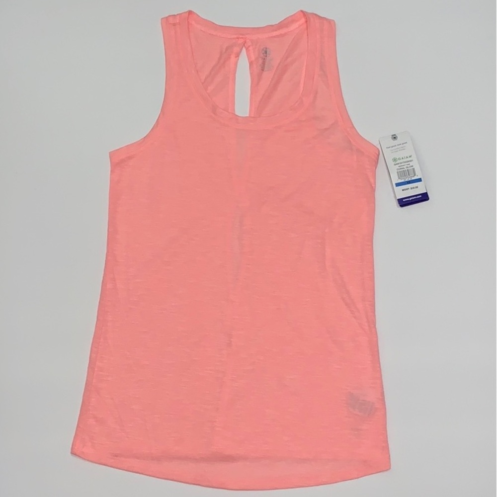 GAIAM OPEN BACK YOGA TANK CORAL PINK XSMALL